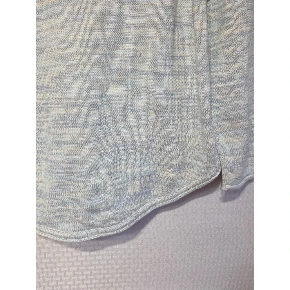 Jeanne Pierre Womens  Pastel Blue Ivory Sweater 100% Cotton Nautical NWT‎